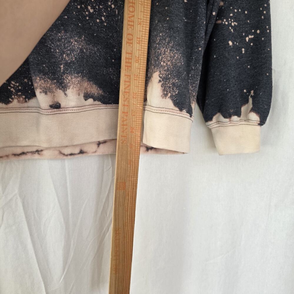 Upcycled Custom Pin Up Bolt Sweatshirt Size Medium Gray Americana Bleach Dye - Picture 8 of 9